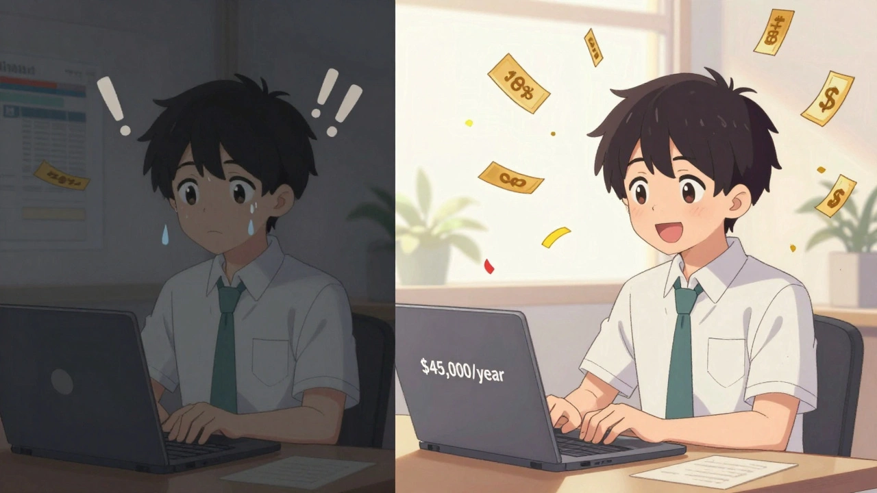 An IT manager switches from an expensive software license to a low-cost open-source alternative.