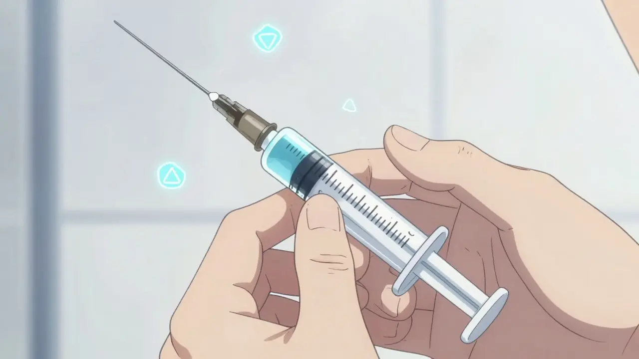 Hands measuring syrup with abstract weight symbols